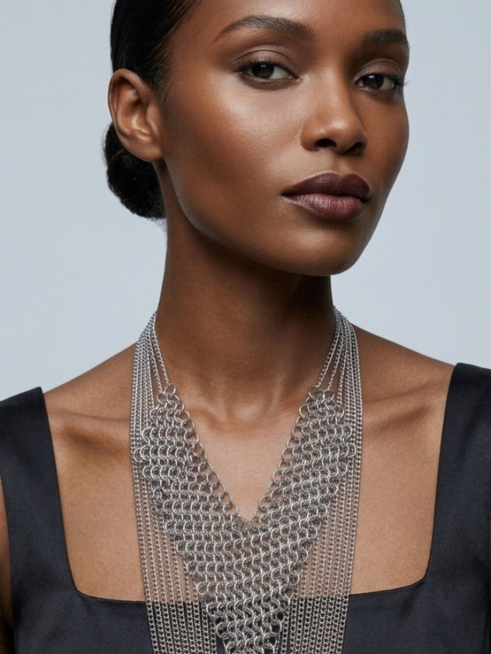 Multi-Layered Statement Drape Fringe Necklace - Picture 3 of 7
